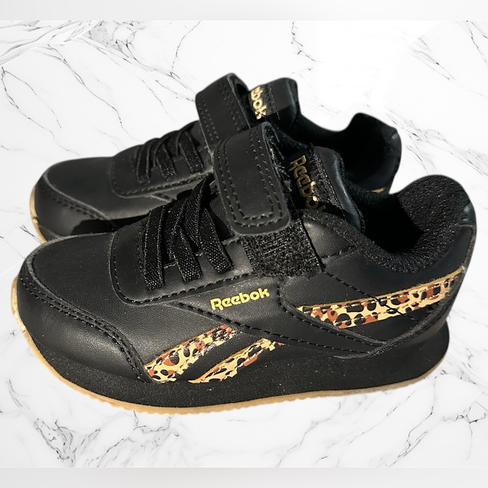 Reebok Classic Jogger 3.0 Sneaker Toddler Size 6 Black with Cheetah Print
